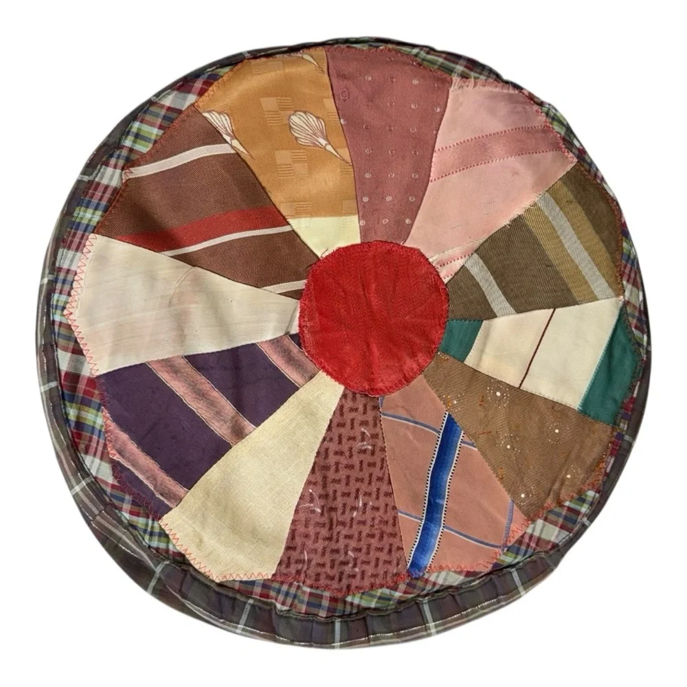 Vintage Colorful‎ Patchwork Round Cushion